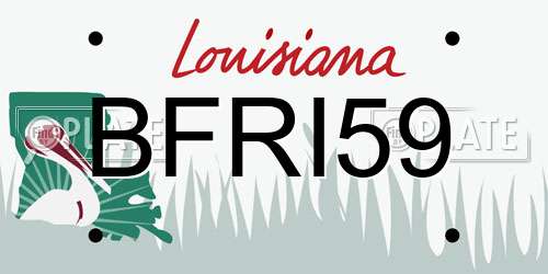 BFRI59 Louisiana License Plate