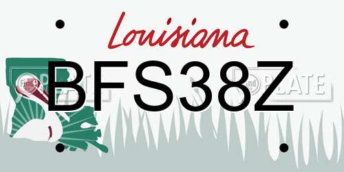 BFS38Z Louisiana License Plate