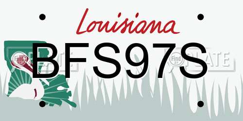 BFS97S Louisiana License Plate