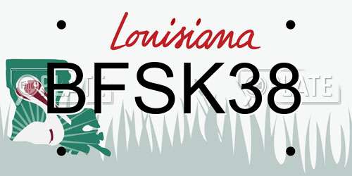 BFSK38 Louisiana License Plate