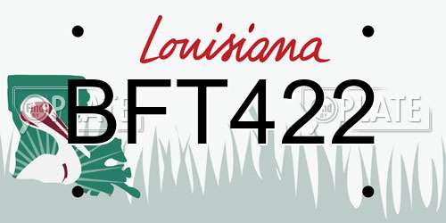 BFT422 Louisiana License Plate