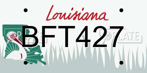 BFT427 Louisiana License Plate