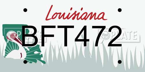 BFT472 Louisiana License Plate