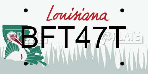 BFT47T Louisiana License Plate