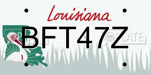BFT47Z Louisiana License Plate