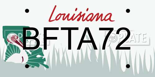 BFTA72 Louisiana License Plate