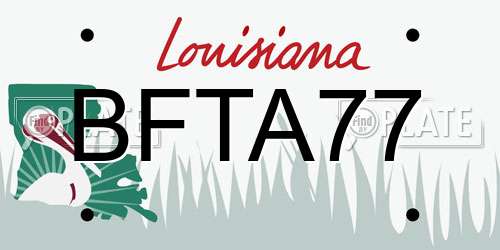 BFTA77 Louisiana License Plate