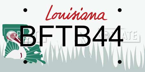 BFTB44 Louisiana License Plate