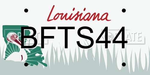 BFTS44 Louisiana License Plate