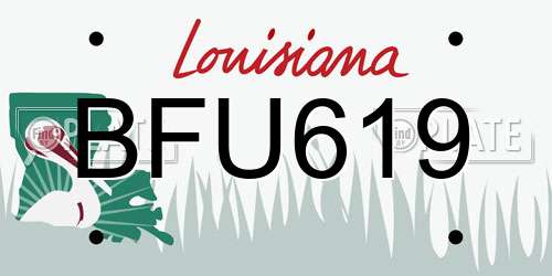 BFU619 Louisiana License Plate