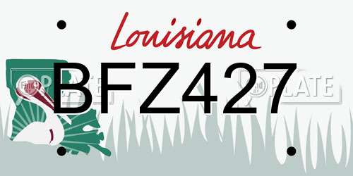 BFZ427 Louisiana License Plate