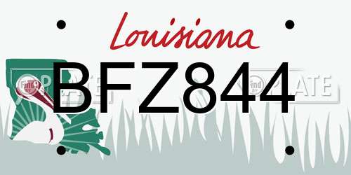 BFZ844 Louisiana License Plate