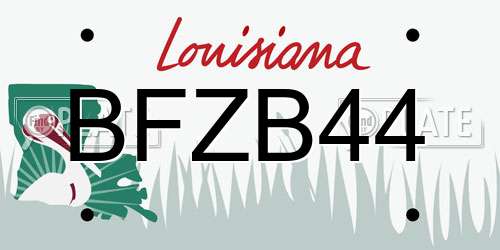 BFZB44 Louisiana License Plate