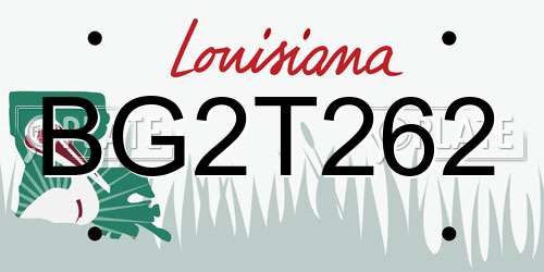 BG2T262 Louisiana License Plate