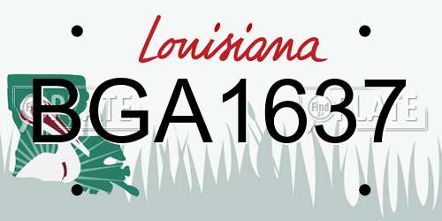 BGA1637 Louisiana License Plate