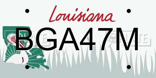 BGA47M Louisiana License Plate