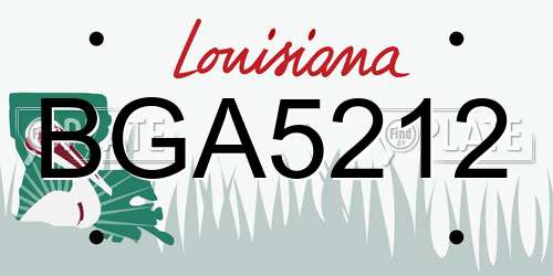 BGA5212 Louisiana License Plate