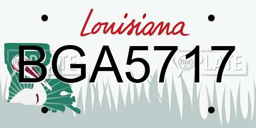 BGA5717 Louisiana License Plate