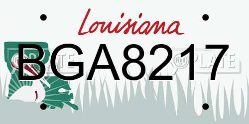 BGA8217 Louisiana License Plate
