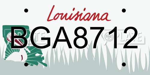 BGA8712 Louisiana License Plate
