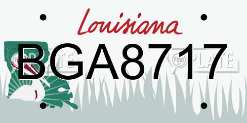 BGA8717 Louisiana License Plate