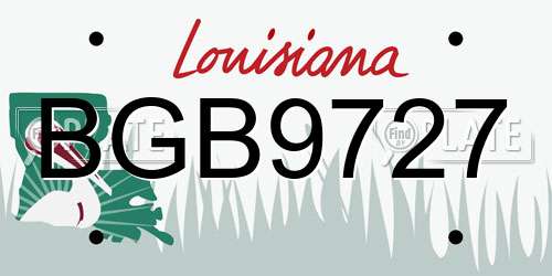 BGB9727 Louisiana License Plate