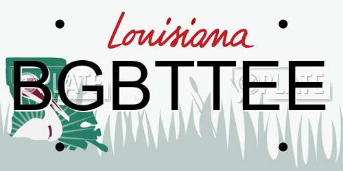 BGBTTEE Louisiana License Plate