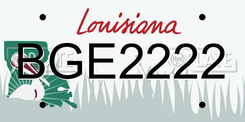 BGE2222 Louisiana License Plate