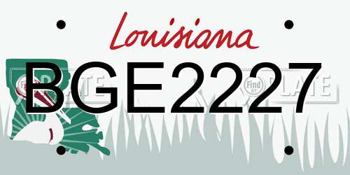 BGE2227 Louisiana License Plate