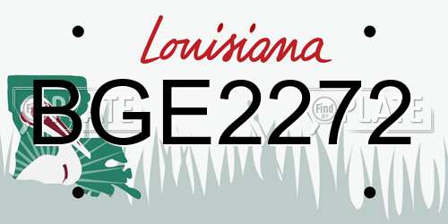 BGE2272 Louisiana License Plate