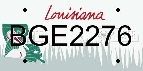 BGE2276 Louisiana License Plate