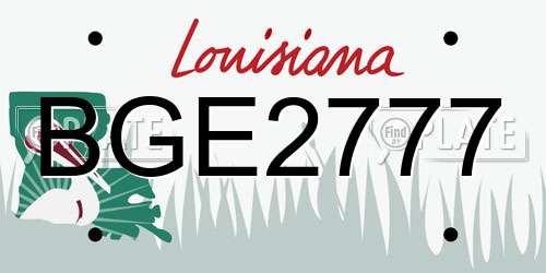 BGE2777 Louisiana License Plate