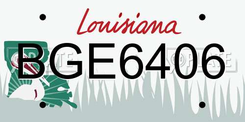 BGE6406 Louisiana License Plate