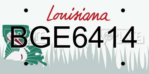 BGE6414 Louisiana License Plate