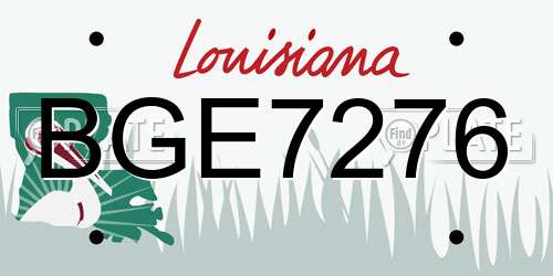 BGE7276 Louisiana License Plate