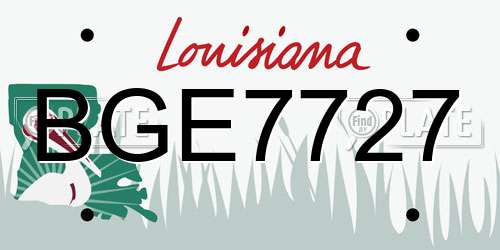 BGE7727 Louisiana License Plate