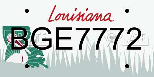 BGE7772 Louisiana License Plate