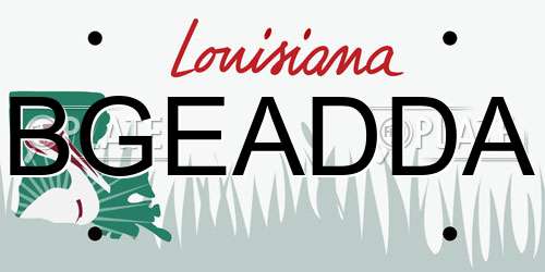 BGEADDA Louisiana License Plate