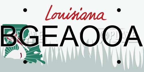 BGEAOOA Louisiana License Plate
