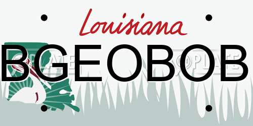 BGEOBOB Louisiana License Plate