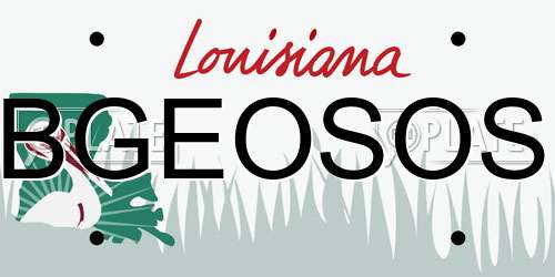 BGEOSOS Louisiana License Plate