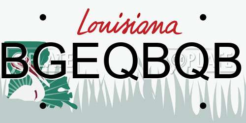 BGEQBQB Louisiana License Plate