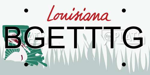 BGETTTG Louisiana License Plate