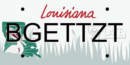 BGETTZT Louisiana License Plate