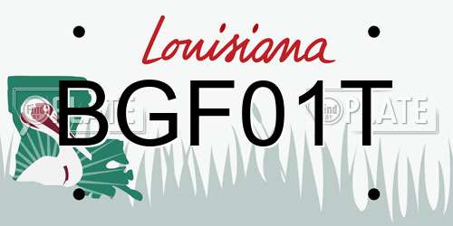 BGF01T Louisiana License Plate