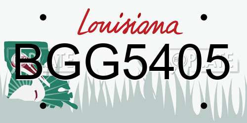 BGG5405 Louisiana License Plate