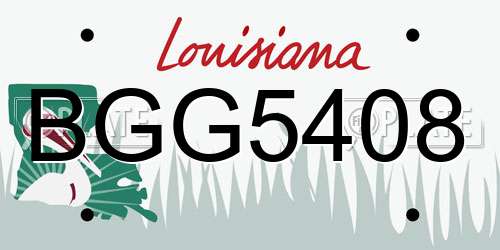 BGG5408 Louisiana License Plate