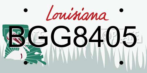 BGG8405 Louisiana License Plate