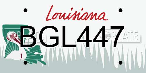 BGL447 Louisiana License Plate
