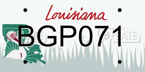 BGP071 Louisiana License Plate